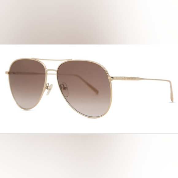 Longchamp Gold Rose Aviator Unisex Sunglasses - Picture 5 of 9